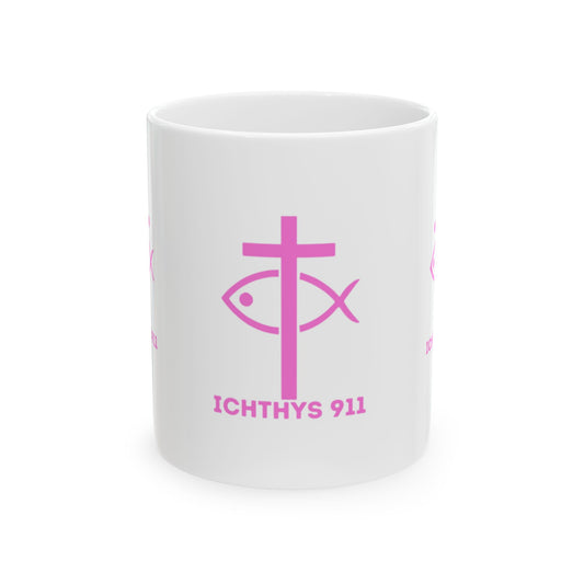 ICHTHYS 911 Ceramic Mug - Inspirational Christian Coffee Cup (11oz & 15oz) Jesus and coffee...winning