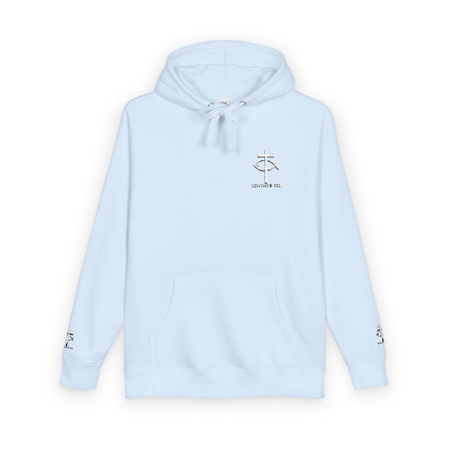 ICHTHYS 911 Embroidery Hoodie Pullover - Unsex - Elevated Embroider Gift for Her or Him - Christian Wear