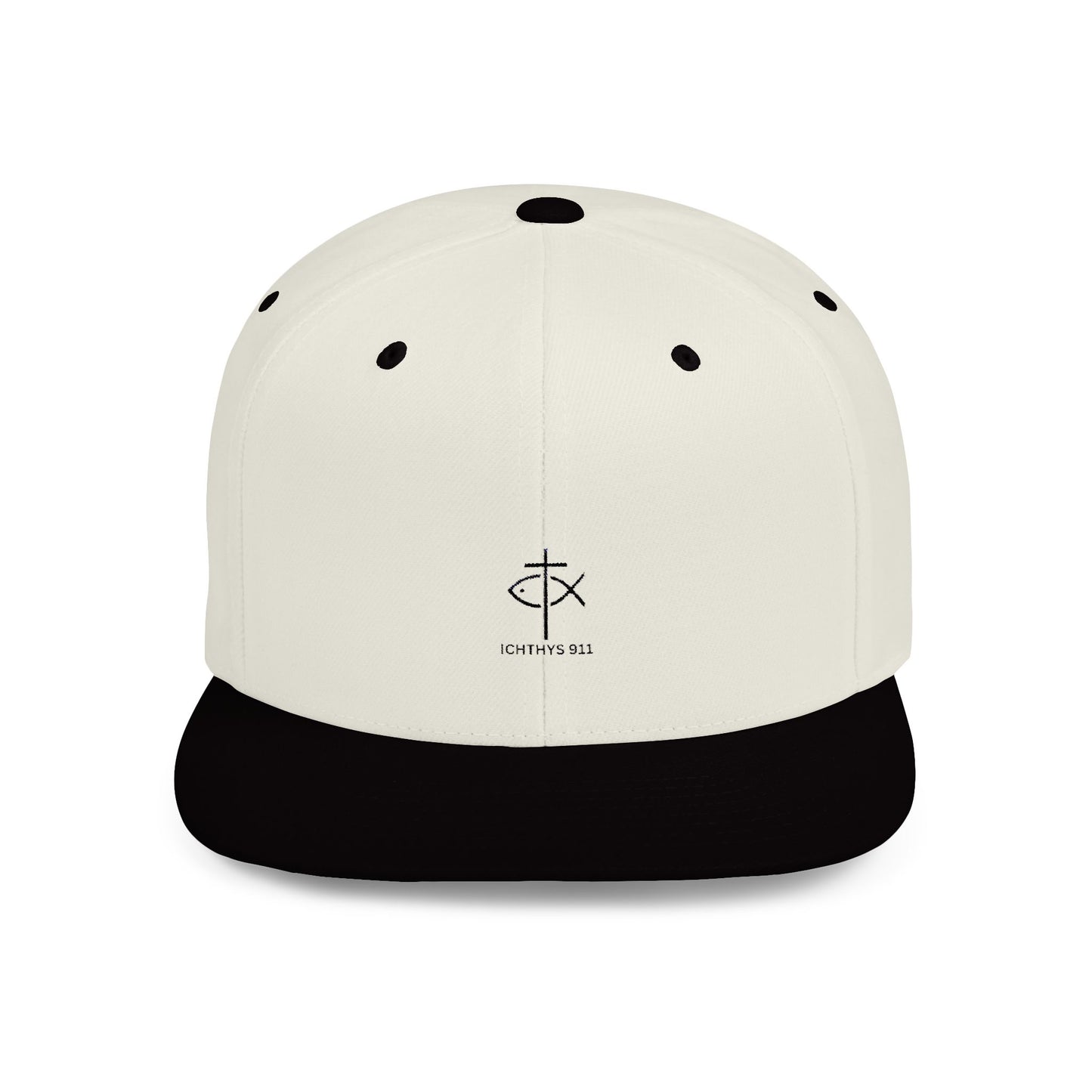 Stylish Ichthys 911 Flat Bill Snapback Cap - Perfect for Casual Wear and Faith-Based Events