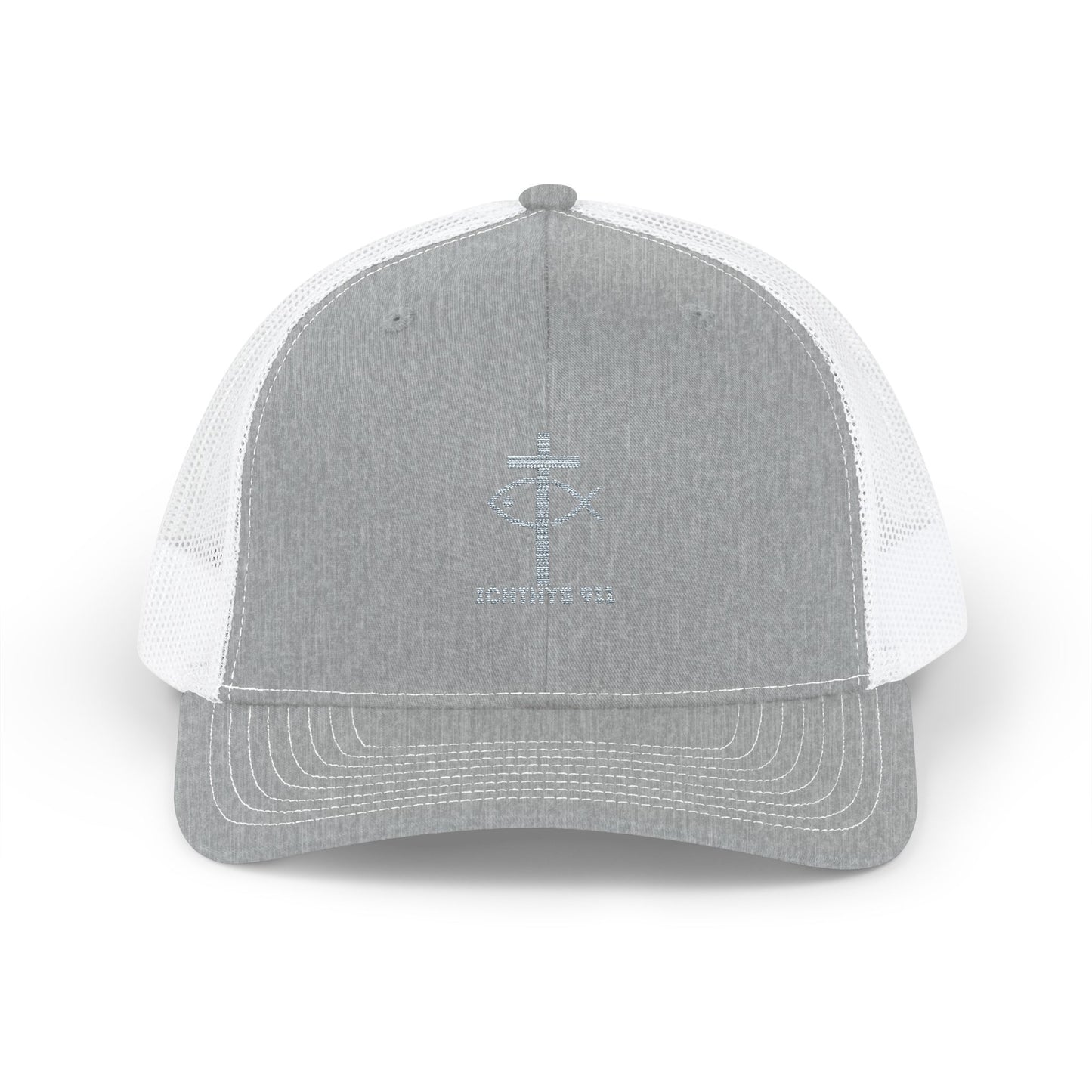 ICHTHYS 911 Embroidered Snapback Trucker Cap - Faith-Inspired Outdoor Hat - Jesus