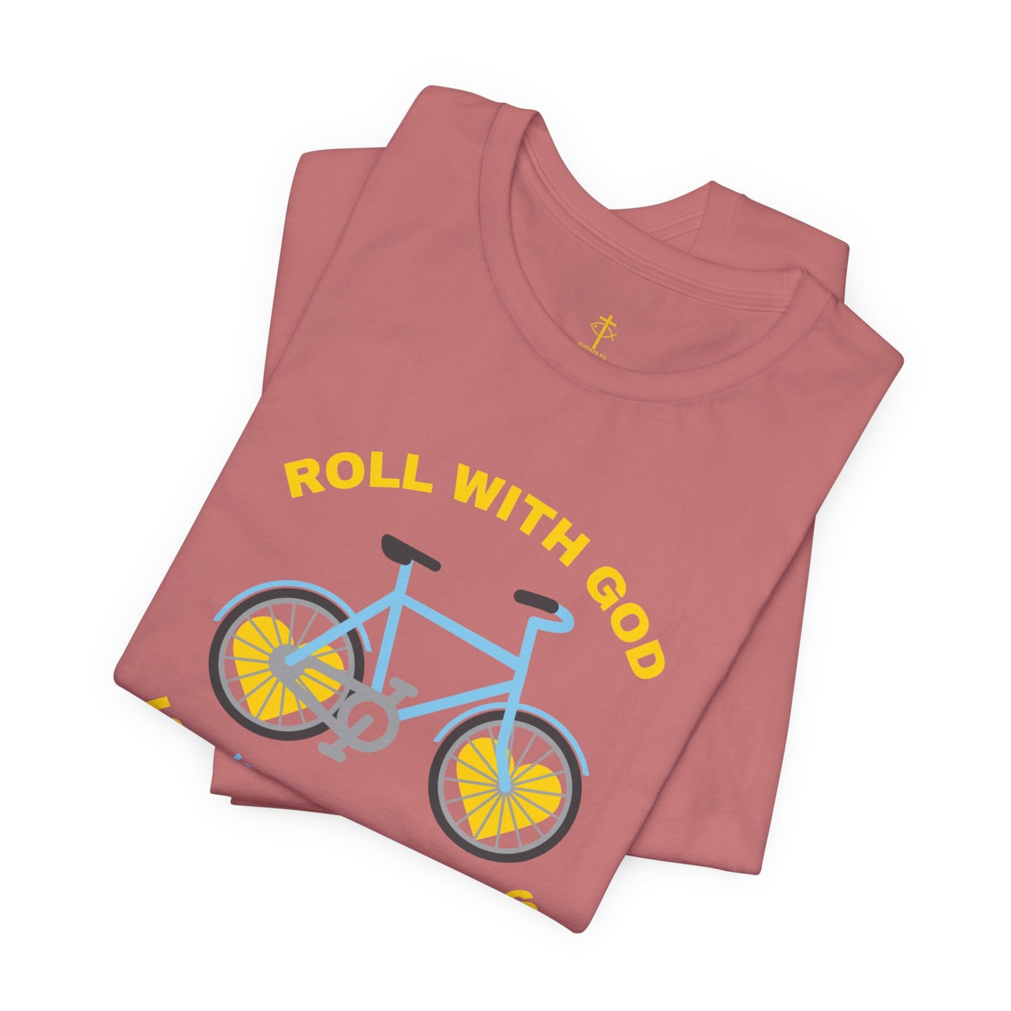 ICHTHYS 911 - "Roll With God Love Like Jesus" - Reverse Design - Unisex T- Shirt - Lightweight 100% Cotton - Summer T - Arm Form Fitting - Men T- Shirt - Women T-Shirt - Christian T-Shirt - Love Like Jesus