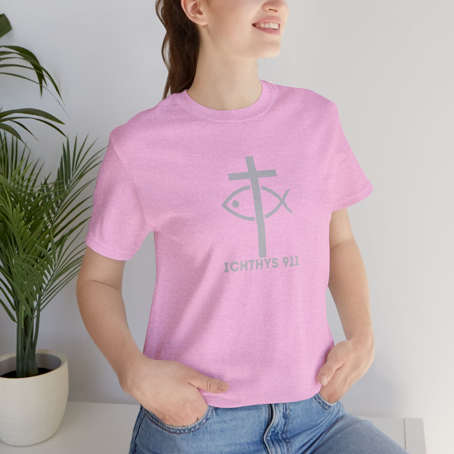 Roll With God Ride With Jesus - Silver Font - Unisex T- Shirt - Lightweight 100% Cotton - Summer T - Arm Form Fitting - Men T- Shirt - Women T-Shirt - Christian T-Shirt - ICHTHYS 911