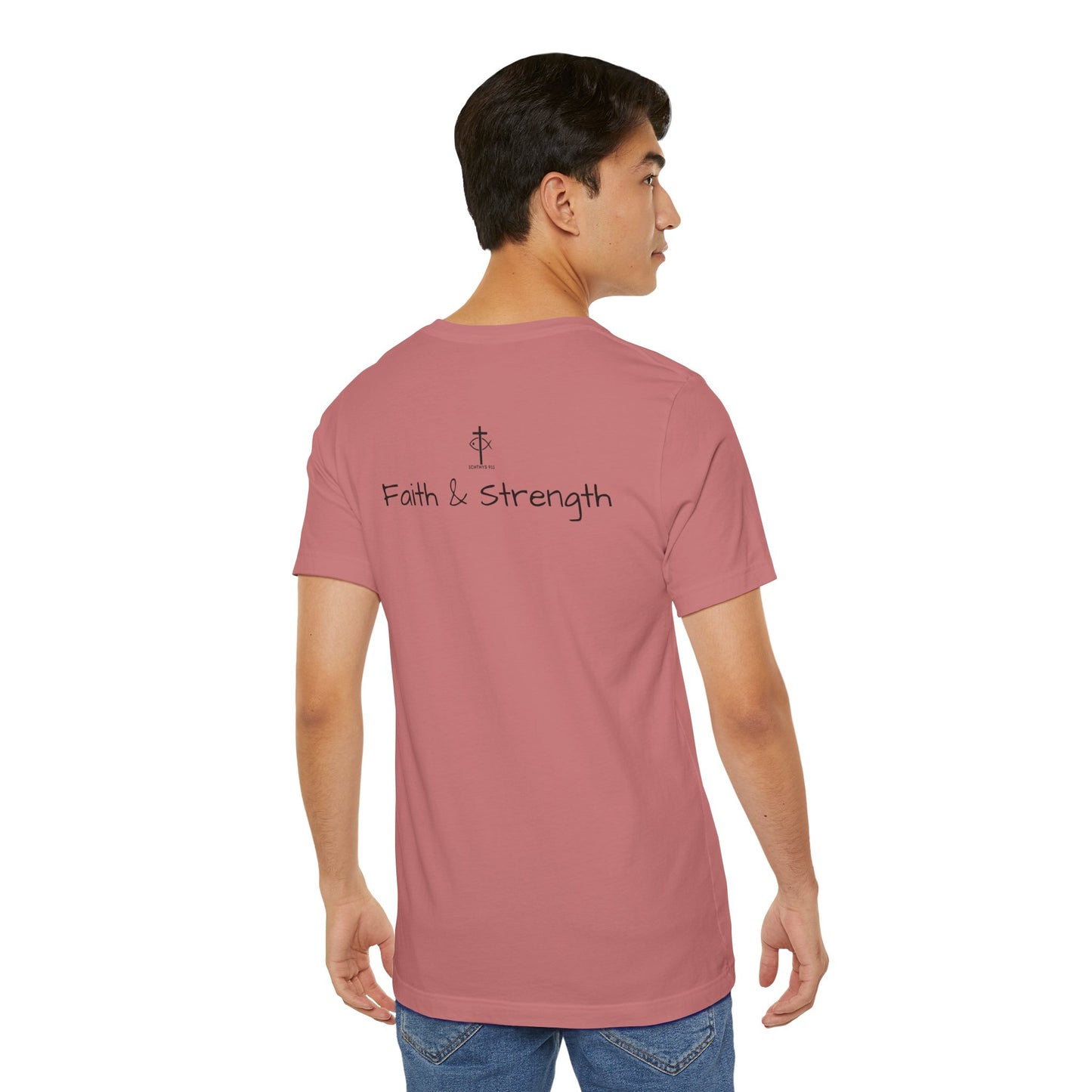 ICHTHYS 911 - Lightweight fabric - Unisex - 100% Airlume combed and ring-spun cotton - Light weight T-Shirt - Faith & Strength
