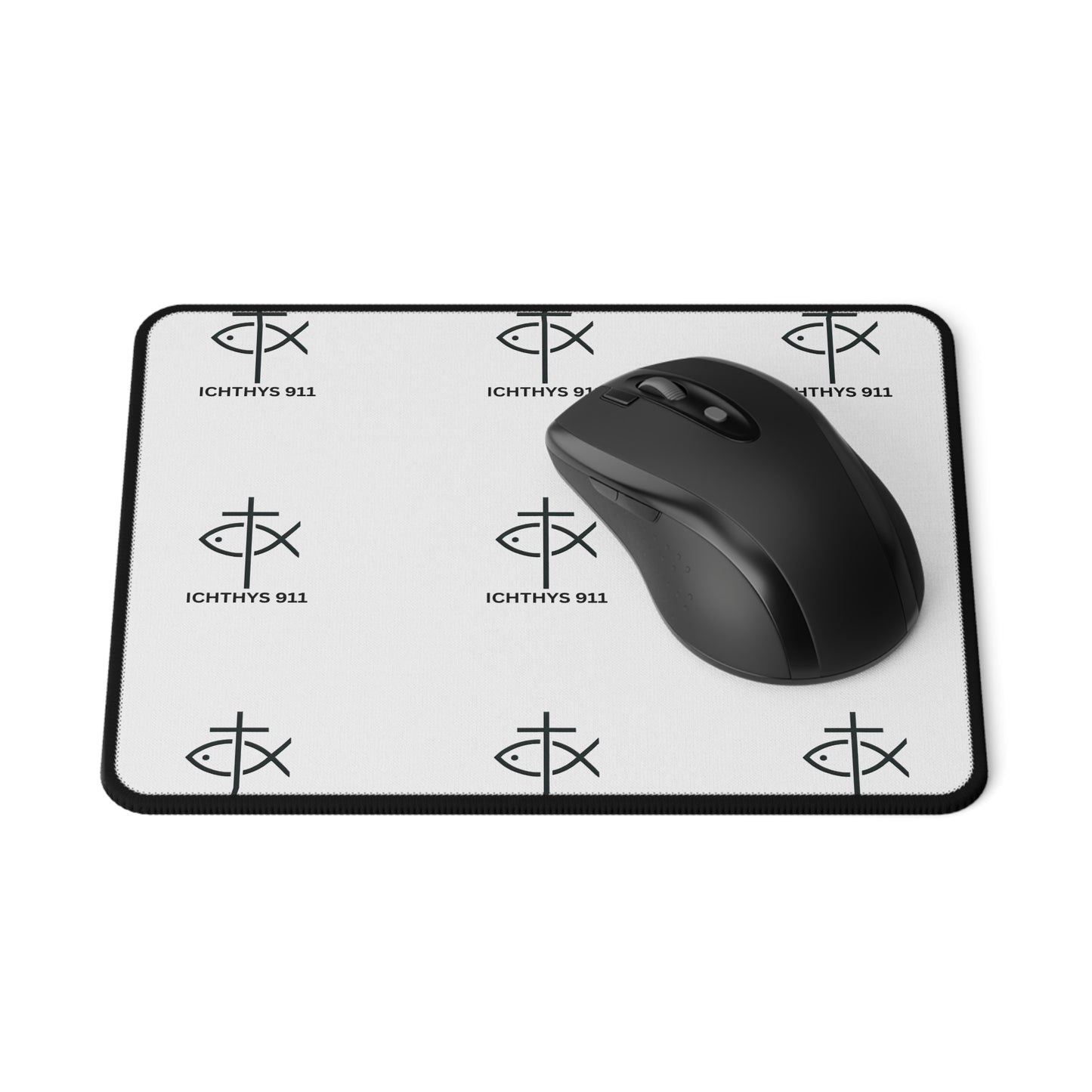 Ichthys 911 Non-Slip Gaming Mouse Pad - Faith-Inspired Desk Accessory