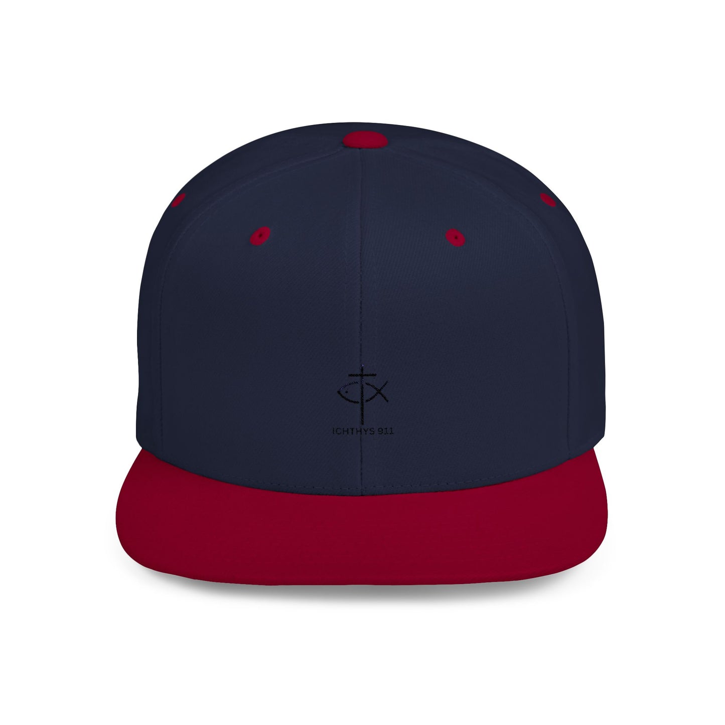 Stylish Ichthys 911 Flat Bill Snapback Cap - Perfect for Casual Wear and Faith-Based Events