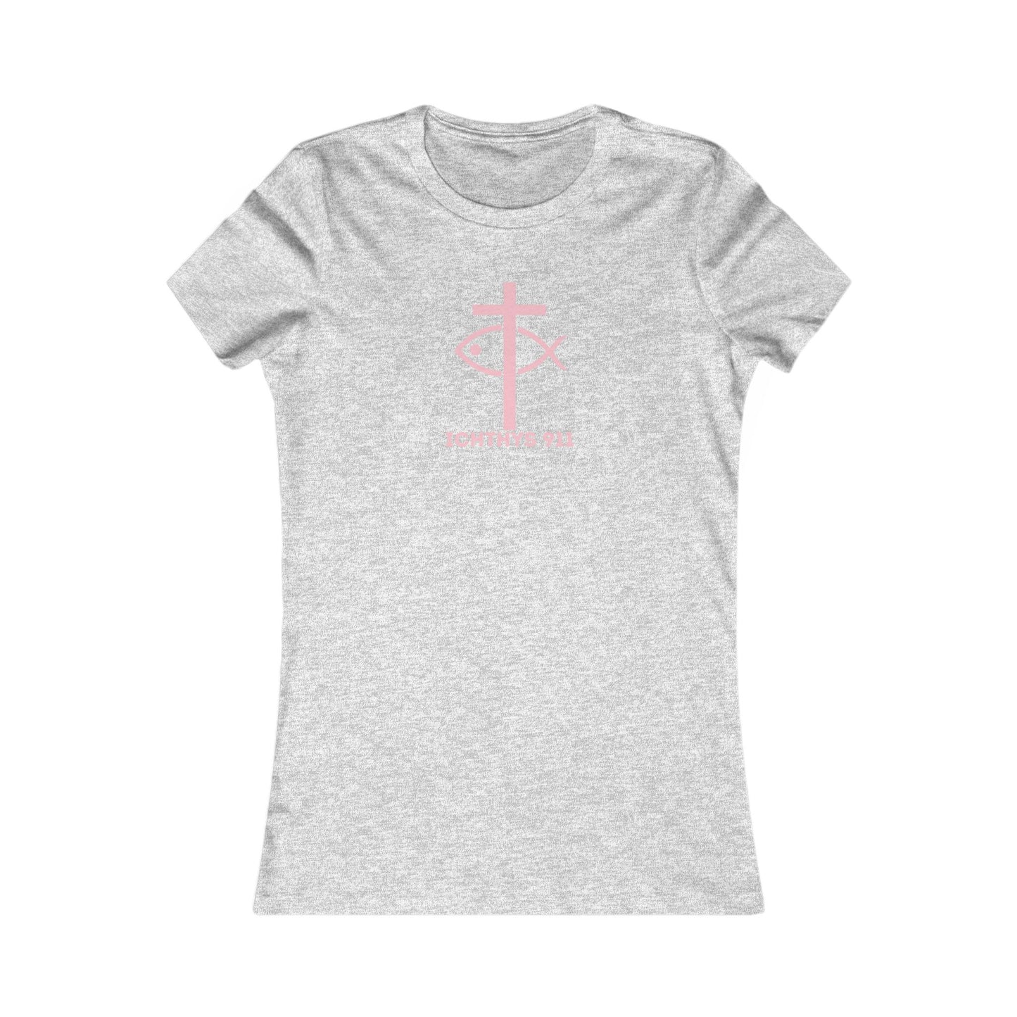 Jesus Christ Son of God Savior Christian Pink Font Inspirational Women's Favorite Tee - ICHTHYS 911 Design