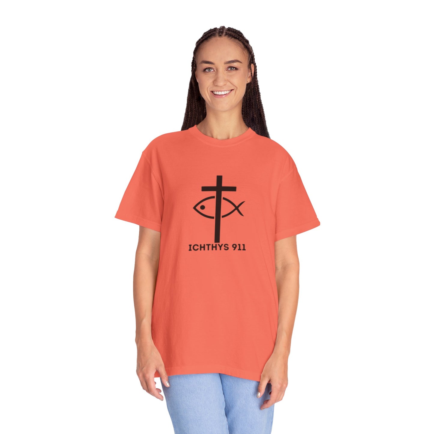 "13th Disciple" - Collection - Unisex - Women T- Shirt - Men T-Shirt - Christian Garment-Dyed T-Shirt - Faith Fashion - ICHTHYS 911 - Black Font