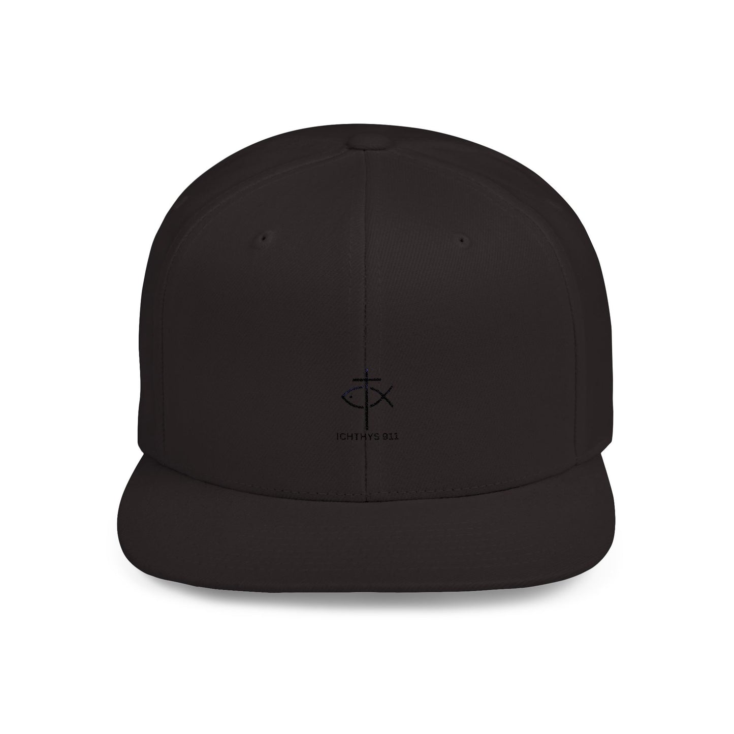 Stylish Ichthys 911 Flat Bill Snapback Cap - Perfect for Casual Wear and Faith-Based Events