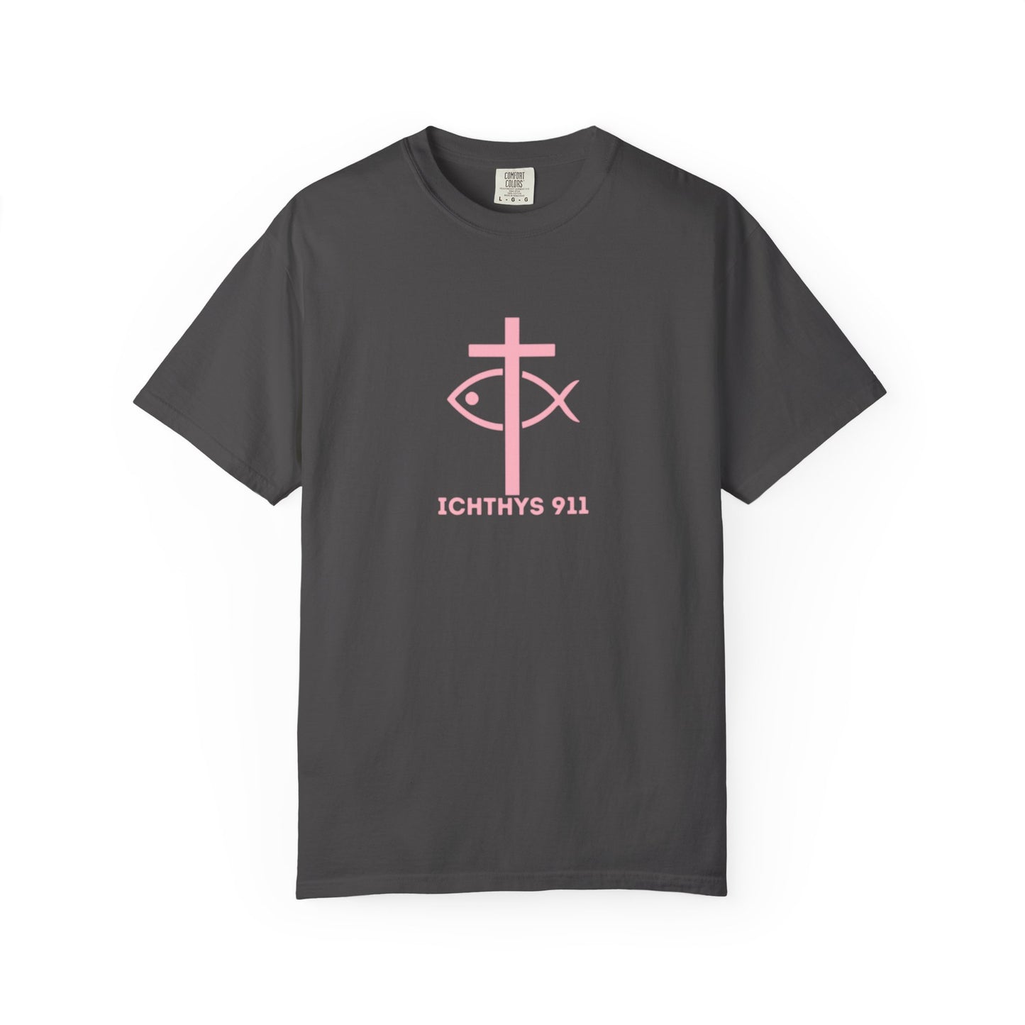 13th Disciple Collection - Christian Streetwear T-Shirt – Jesus Gym & Faith Fashion, Unisex Garment-Dyed T-Shirt Soft Pink Font - Men T-Shirt, Women T-shirt, ICHTHYS 911