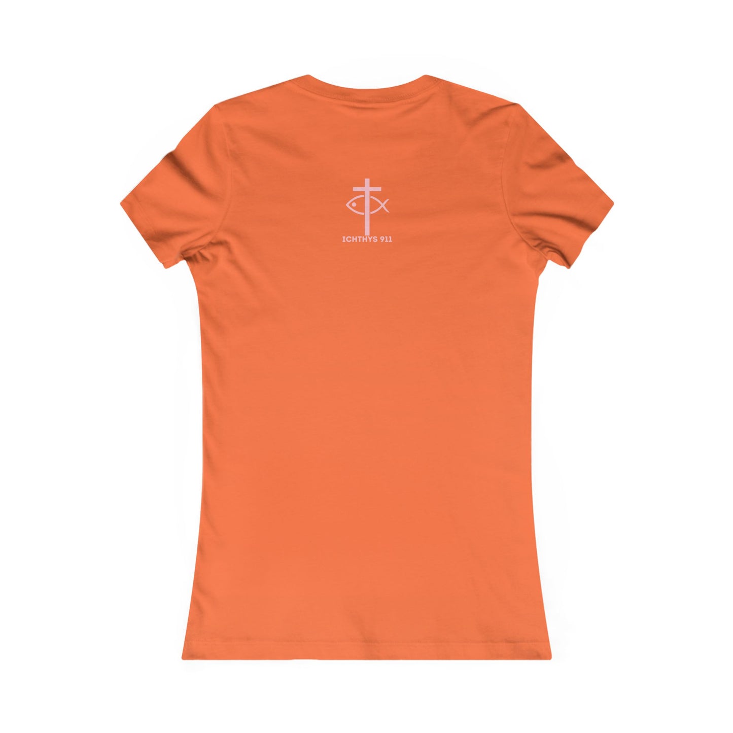 ICHTHYS 911 "Faith Hope Love" Inspirational Women's Favorite Tee - Reverse Design - Love and Positivity Shirt - Slim Fit with Longer Body Length