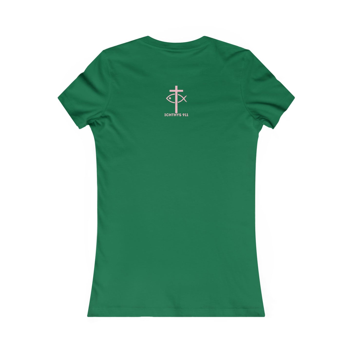 ICHTHYS 911 "Faith Hope Love" Inspirational Women's Favorite Tee - Reverse Design - Love and Positivity Shirt - Slim Fit with Longer Body Length