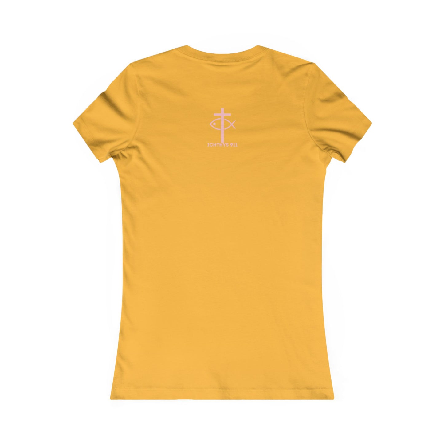 ICHTHYS 911 "Faith Hope Love" Inspirational Women's Favorite Tee - Reverse Design - Love and Positivity Shirt - Slim Fit with Longer Body Length