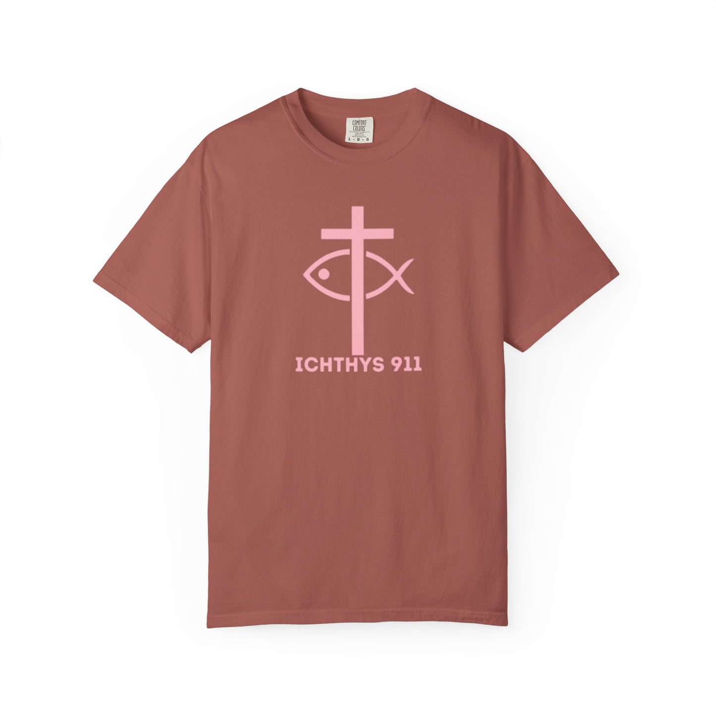 Strength Through Christ Philippians 4:13 - Pink Font - Unisex Garment Dyed T-Shirt - 100% US Cotton -Men T-Shirt - Women T-Shirt - Christian Activewear - Wear Your Faith - T-Shirt