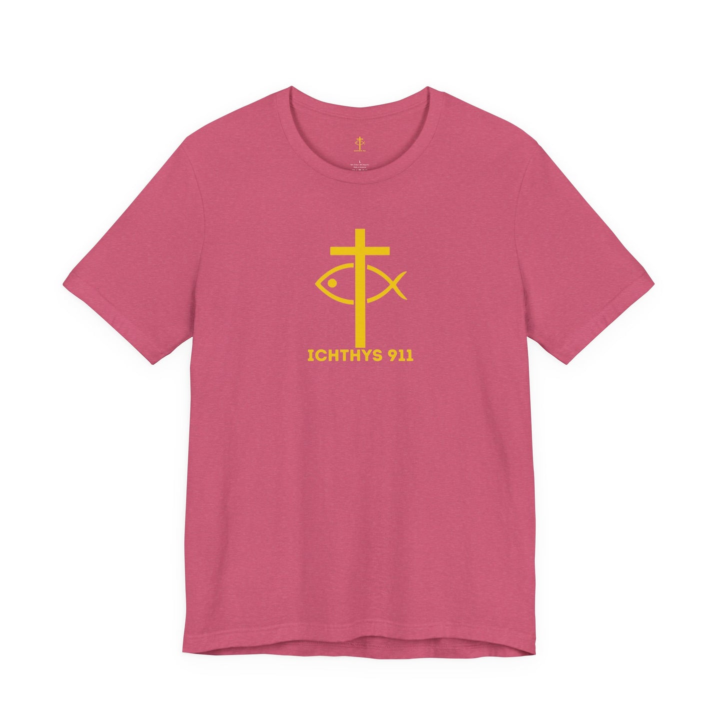 "Roll With God Ride With Jesus" - Gold Font - Unisex T- Shirt - Lightweight 100% Cotton - Summer T - Arm Form Fitting - Men T- Shirt - Women T-Shirt - Christian T-Shirt - ICHTHYS 911