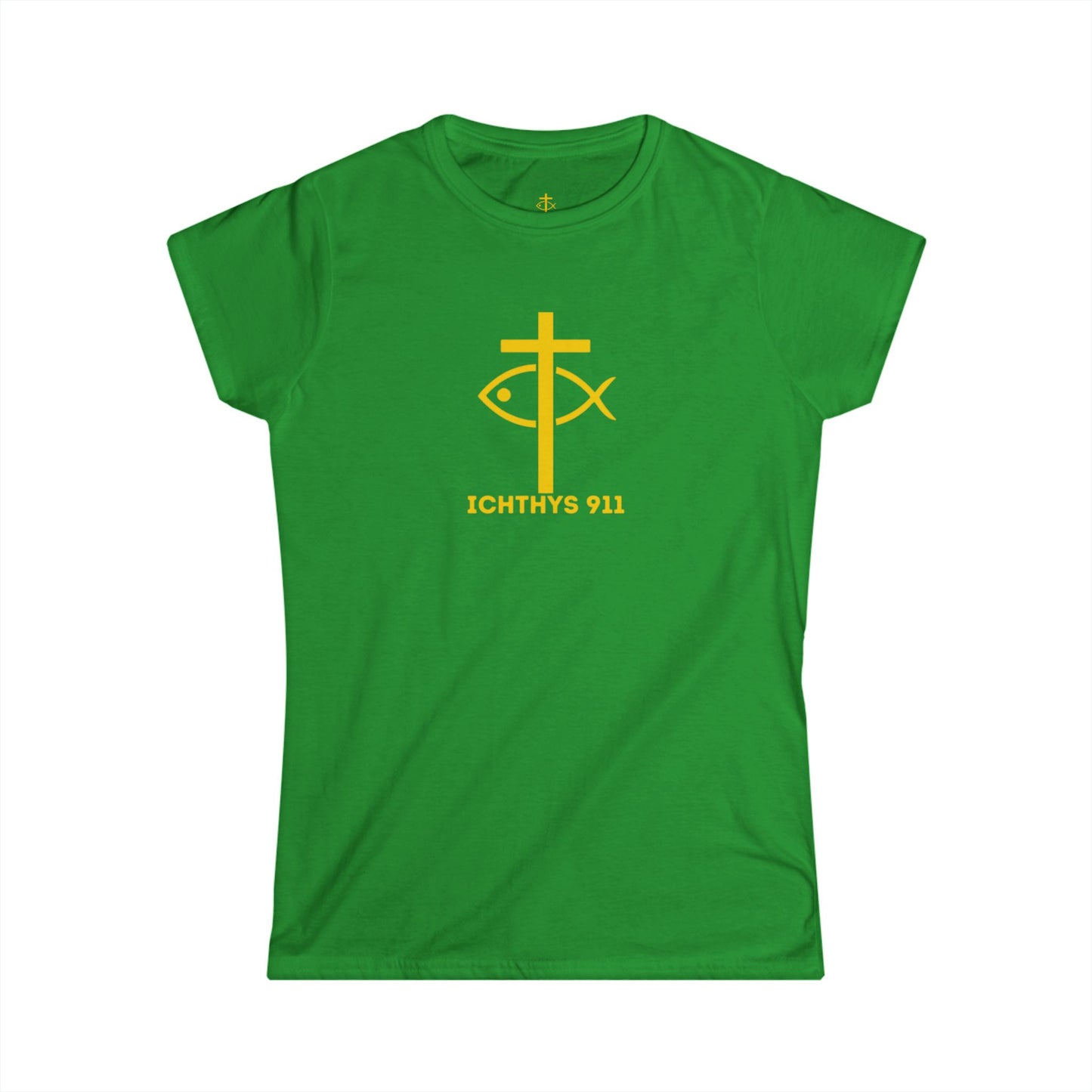 ICHTHYS 911 - "Roll With God Love Like Jesus" Faith-Inspired Women's Tee - Summer Light T-Shirt - Wear Your Faith - Softstyle Tee