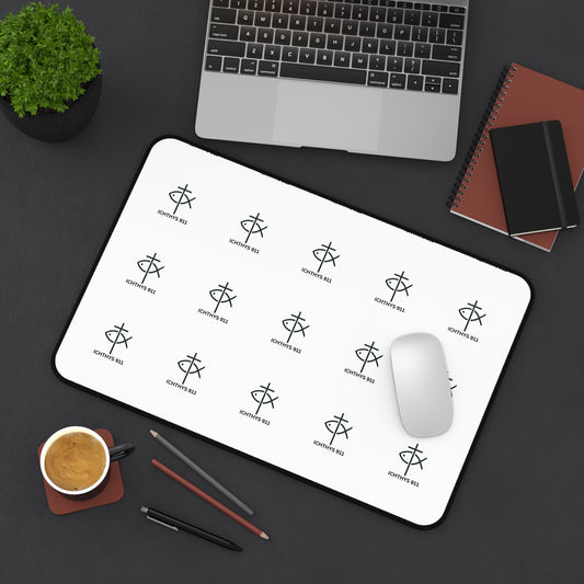 Personalized Black Desk Mat with Monogram Design - Stylish Office Accessory for Creatives