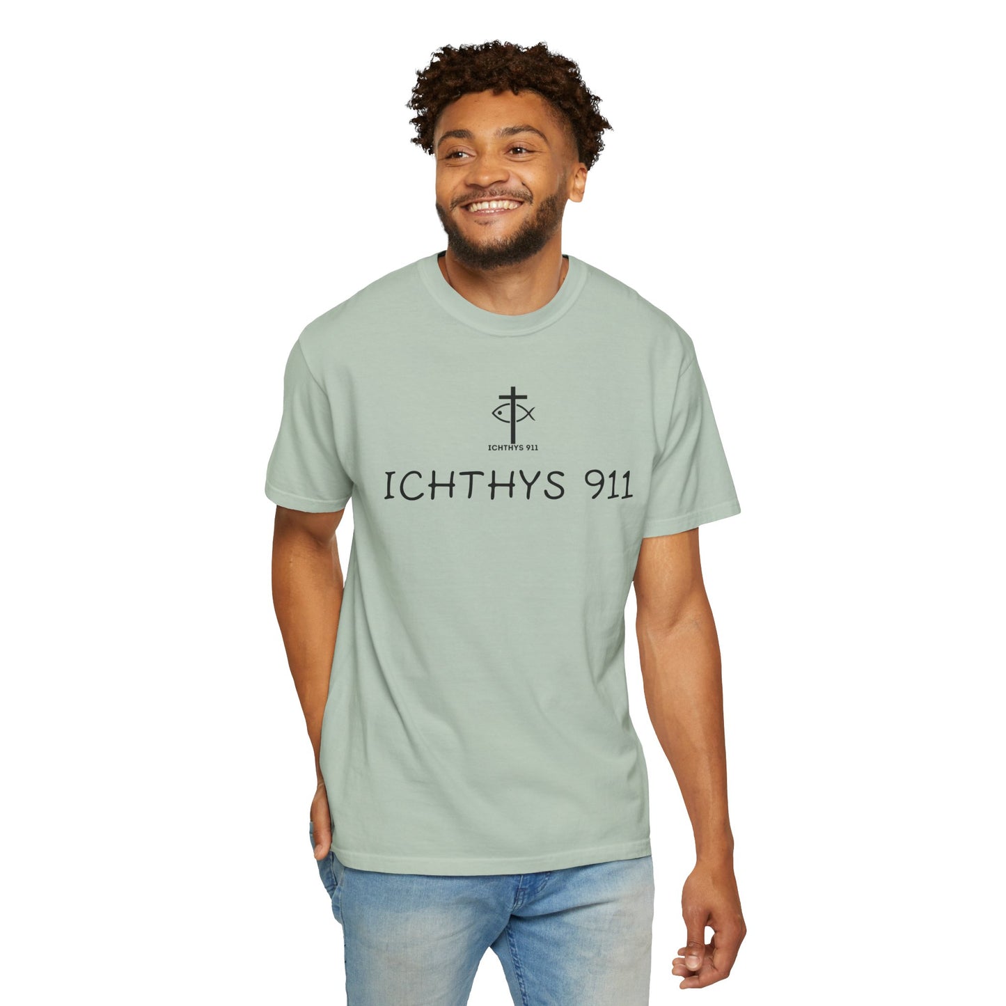 ICHTHYS 911 - "Authentic - Reverse" Black Font - Unisex T - Women T - Men T -Christian Tee - Faith-Inspired Shirt - Christian Fashion - Wear Your Faith