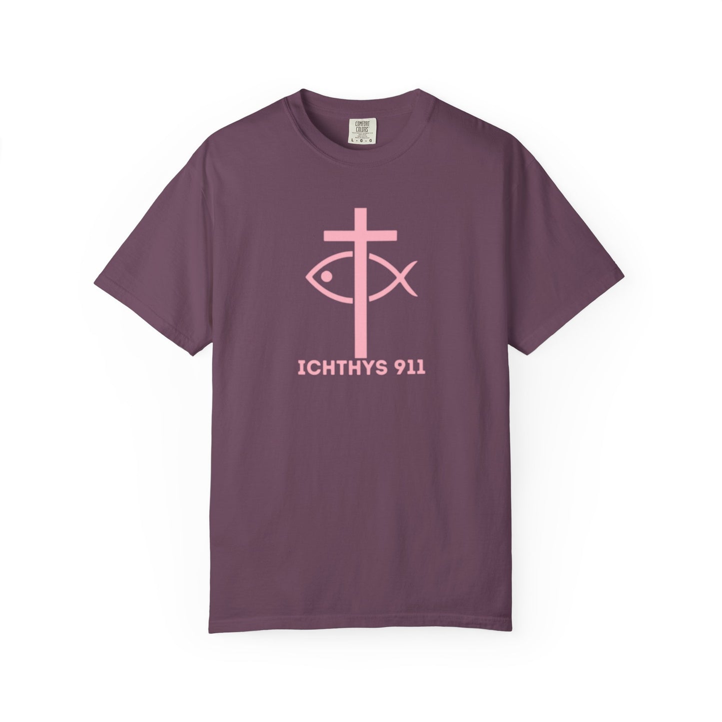 Strength Through Christ Philippians 4:13 - Pink Font - Unisex Garment Dyed T-Shirt - 100% US Cotton -Men T-Shirt - Women T-Shirt - Christian Activewear - Wear Your Faith - T-Shirt