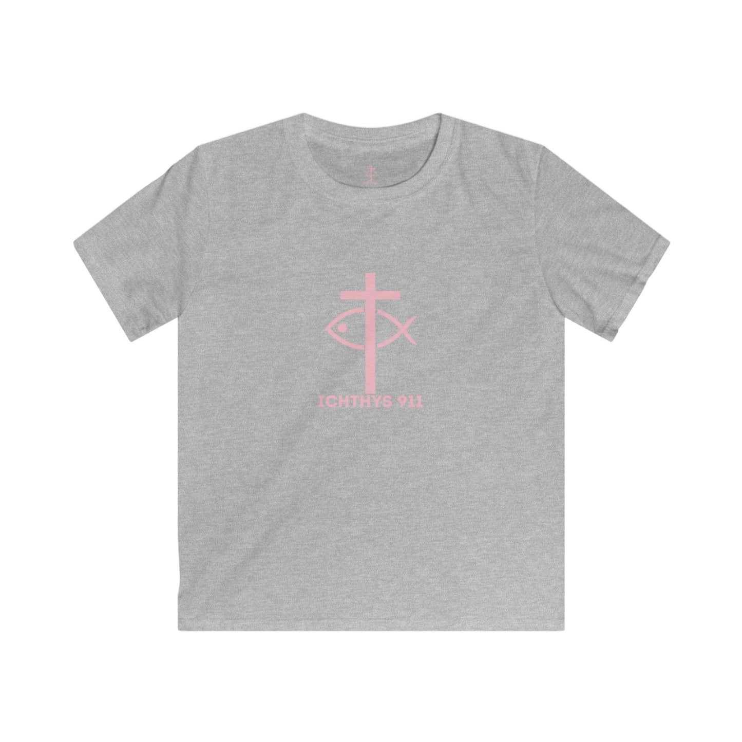 Kids Faith T-Shirt -ICHTHYS 911 Design Pink Font