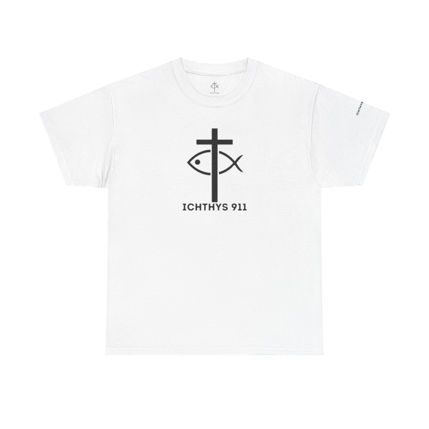 Authentic Design - Unisex T-Shirt - Heavy Cotton T-Shirt - Jesus Fish - Men's T-Shirt - Women T-Shirt Christian Faith - Unisex Clothing - ICHTHYS 911