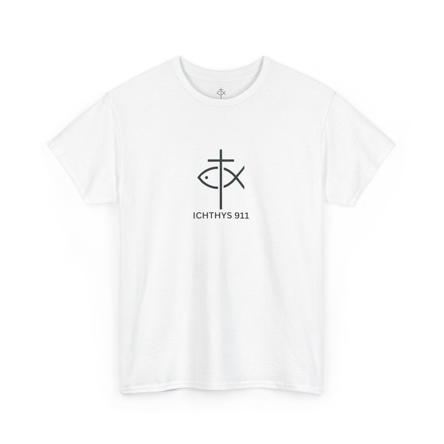 ICHTHYS 911 - "Authentic Design" - Unisex T-Shirt - Heavy Cotton T-Shirt - Jesus Fish - Men's T-Shirt - Women T-Shirt Christian Faith - Unisex Clothing