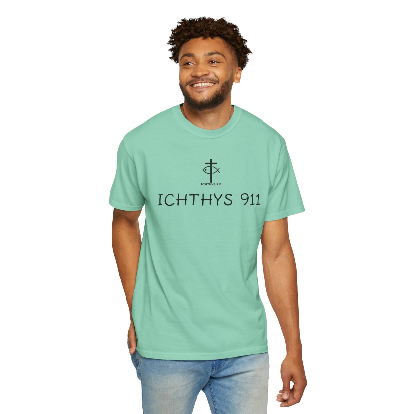 ICHTHYS 911 - "Authentic - Reverse" Black Font - Unisex T - Women T - Men T -Christian Tee - Faith-Inspired Shirt - Christian Fashion - Wear Your Faith