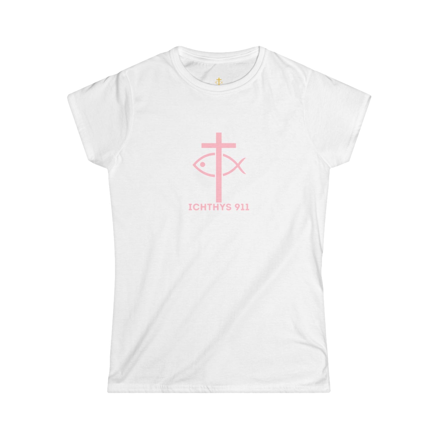 ICHTHYS 911 - "Roll With God Ride With Jesus" - Pink Font - Faith-Inspired Women's Tee - Summer Light T-Shirt - Wear Your Faith - Soft style Tee - Women T-Shirt