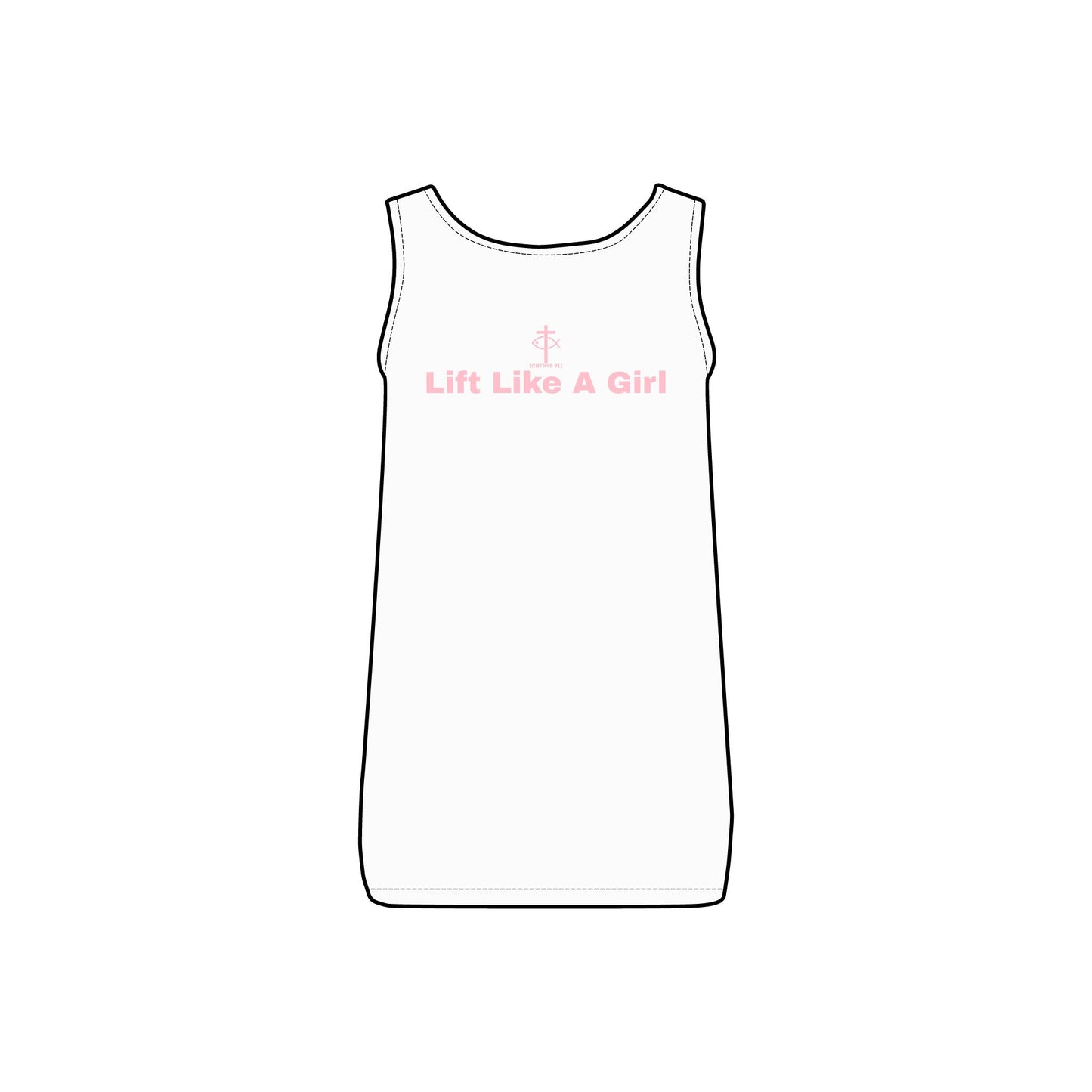 Lift Like A Girl - Comfortable Women's Micro Ribbed Tank with Inspirational Design - Slim fit - Featuring exclusive ICHTHYS 911 Logo