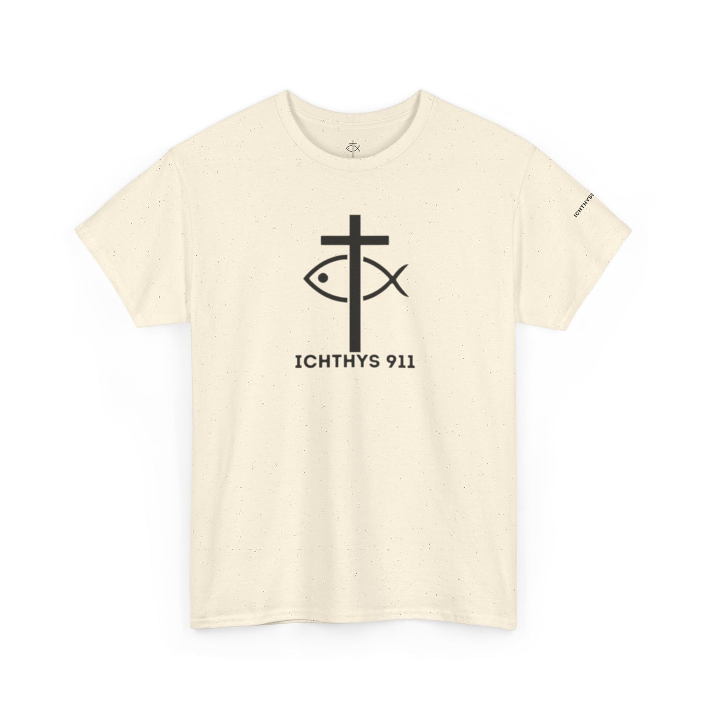 Authentic Design - Unisex T-Shirt - Heavy Cotton T-Shirt - Jesus Fish - Men's T-Shirt - Women T-Shirt Christian Faith - Unisex Clothing - ICHTHYS 911