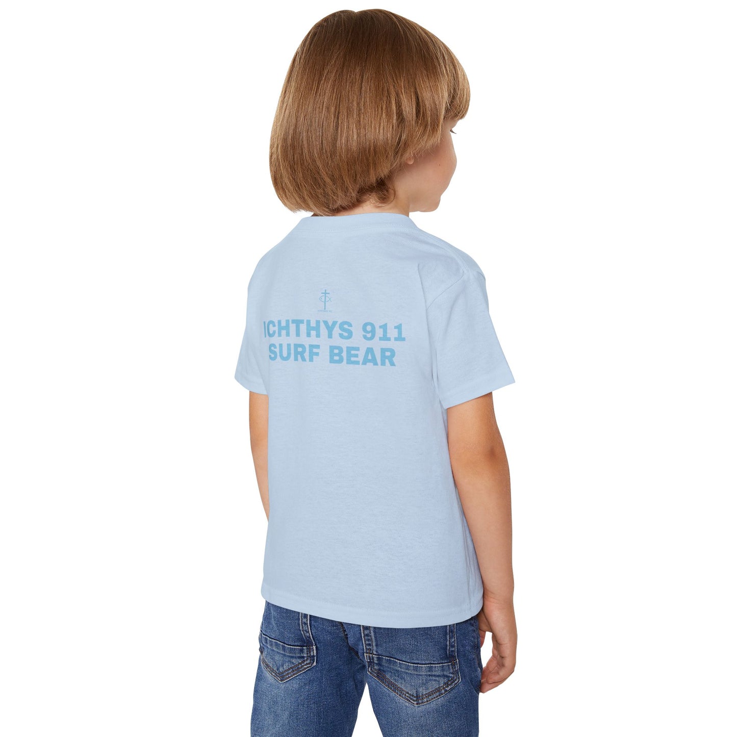 ICHTHYS 911 "Surf Bear" - Toddler T-Shirt - Cool Summer Tee - Match Mom and Dad For Vacation - Family T-Shirt