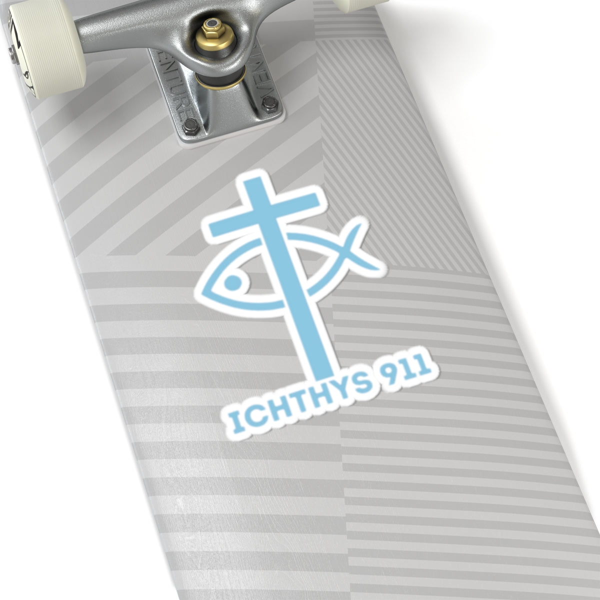 Faith-Inspired Kiss-Cut Stickers - ICHTHYS 911 Design for Personalization