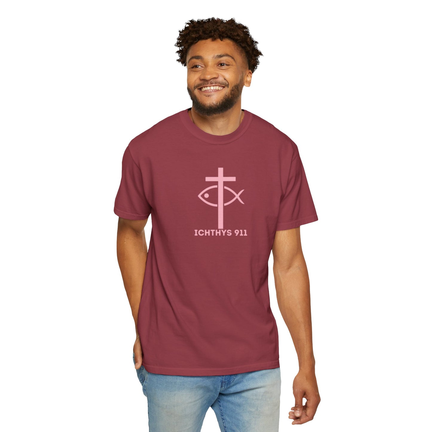Faith, Hope, & Love - Pink font - Unisex Garment Dyed T-Shirt - 100% US Cotton - Men T-Shirt - Christian Women Tee - Faith-Inspired Shirt - Christian Fashion - Wear Your Faith - Additional Colors Added