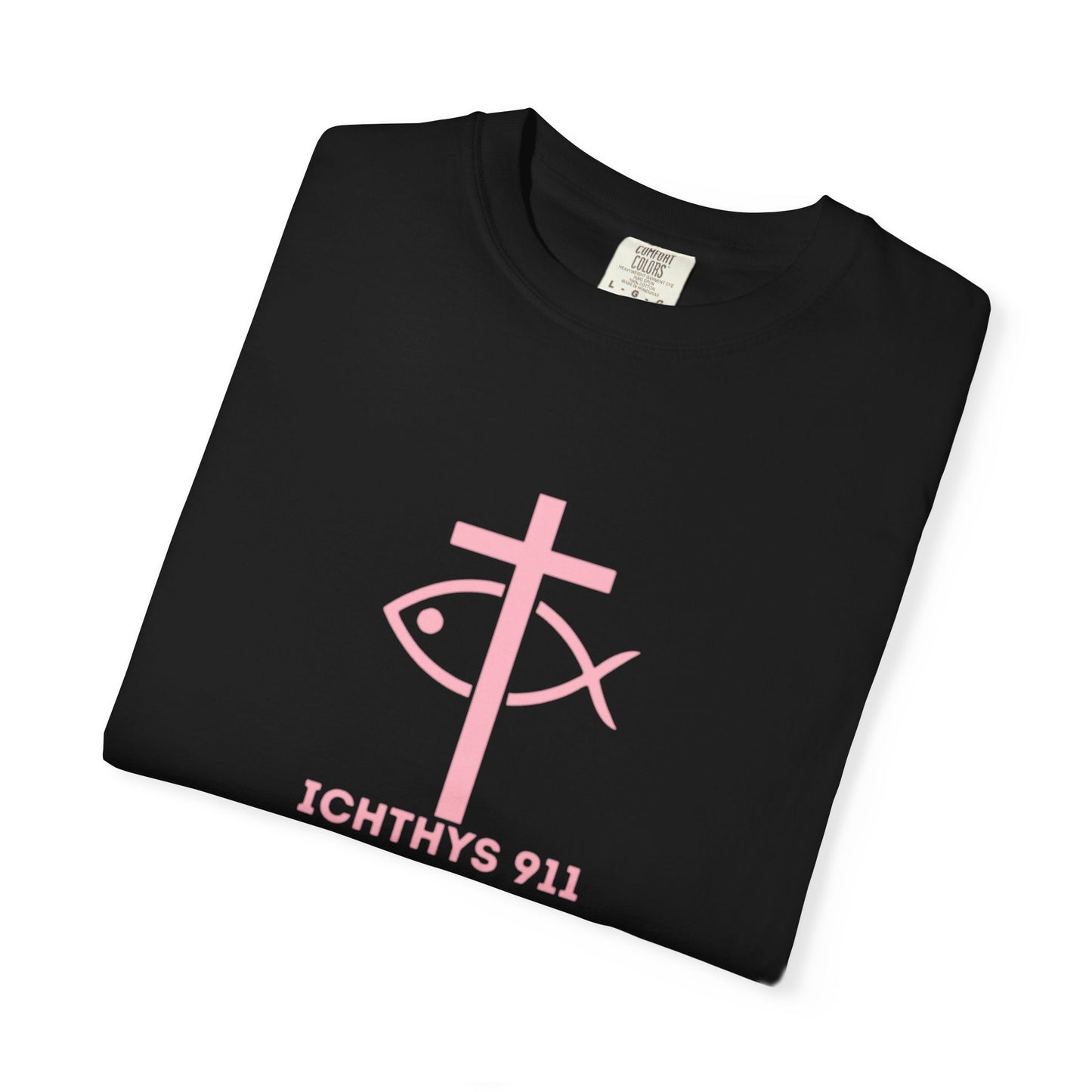 13th Disciple Collection - Christian Streetwear T-Shirt – Jesus Gym & Faith Fashion, Unisex Garment-Dyed T-Shirt Soft Pink Font - Men T-Shirt, Women T-shirt, ICHTHYS 911