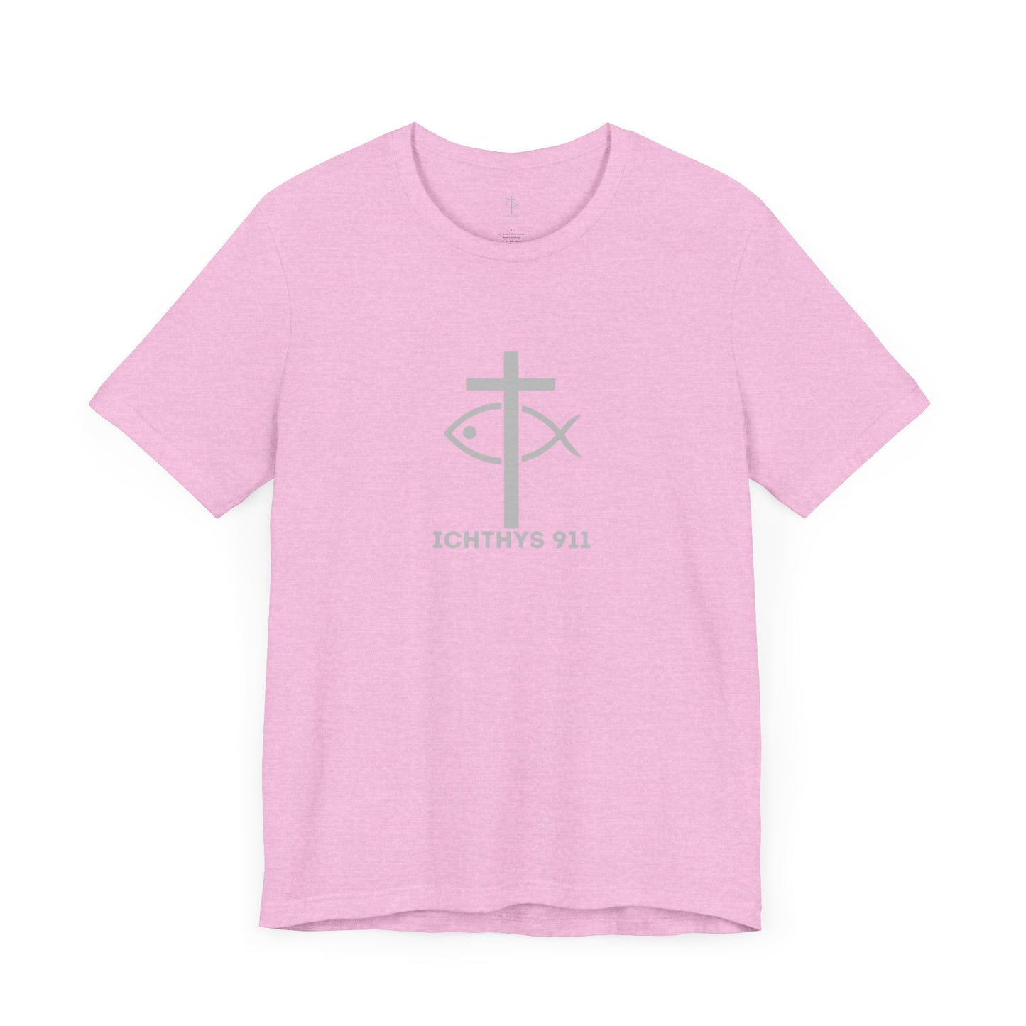ICHTHYS 911 - "Roll With God Ride With Jesus" - Silver Font - Unisex T- Shirt - Lightweight 100% Cotton - Summer T - Arm Form Fitting - Men T- Shirt - Women T-Shirt - Christian T-Shirt