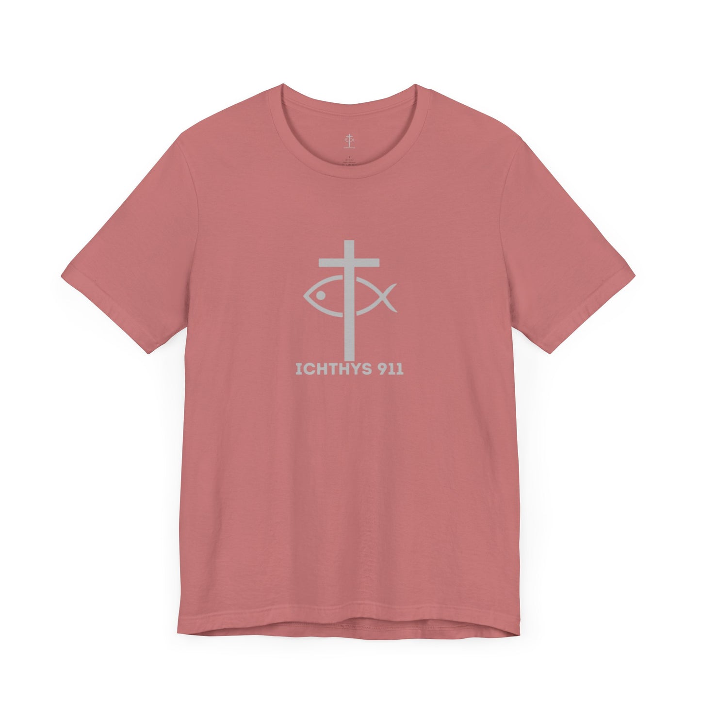 ICHTHYS 911 - "Roll With God Ride With Jesus" - Silver Font - Unisex T- Shirt - Lightweight 100% Cotton - Summer T - Arm Form Fitting - Men T- Shirt - Women T-Shirt - Christian T-Shirt