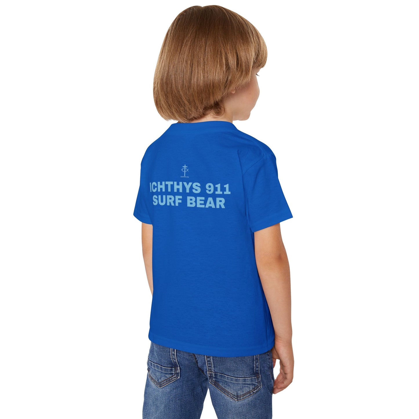 ICHTHYS 911 "Surf Bear" - Toddler T-Shirt - Cool Summer Tee - Match Mom and Dad For Vacation - Family T-Shirt