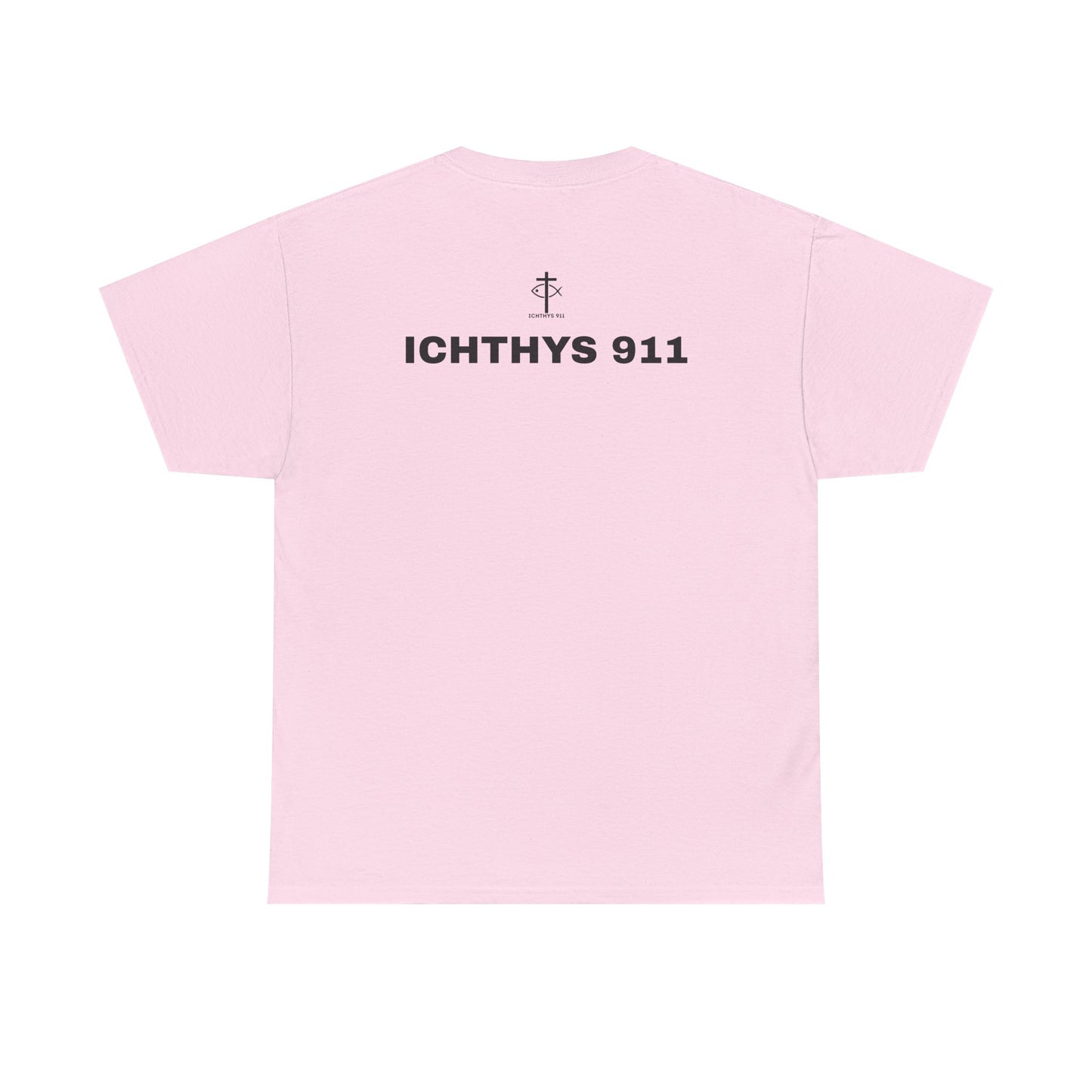 ICHTHYS 911 - "Authentic Design" - Unisex T-Shirt - Heavy Cotton T-Shirt - Jesus Fish - Men's T-Shirt - Women T-Shirt Christian Faith - Unisex Clothing