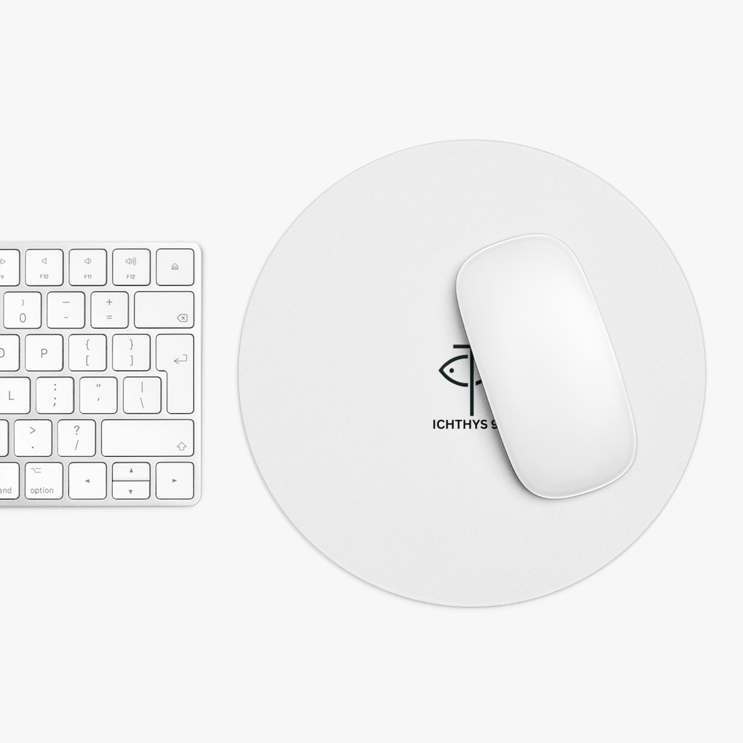 Ichthys 911 Round Mouse Pad - Faith-Inspired Desk Accessory