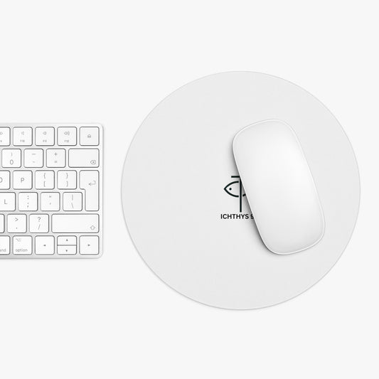 Ichthys 911 Round Mouse Pad - Faith-Inspired Desk Accessory