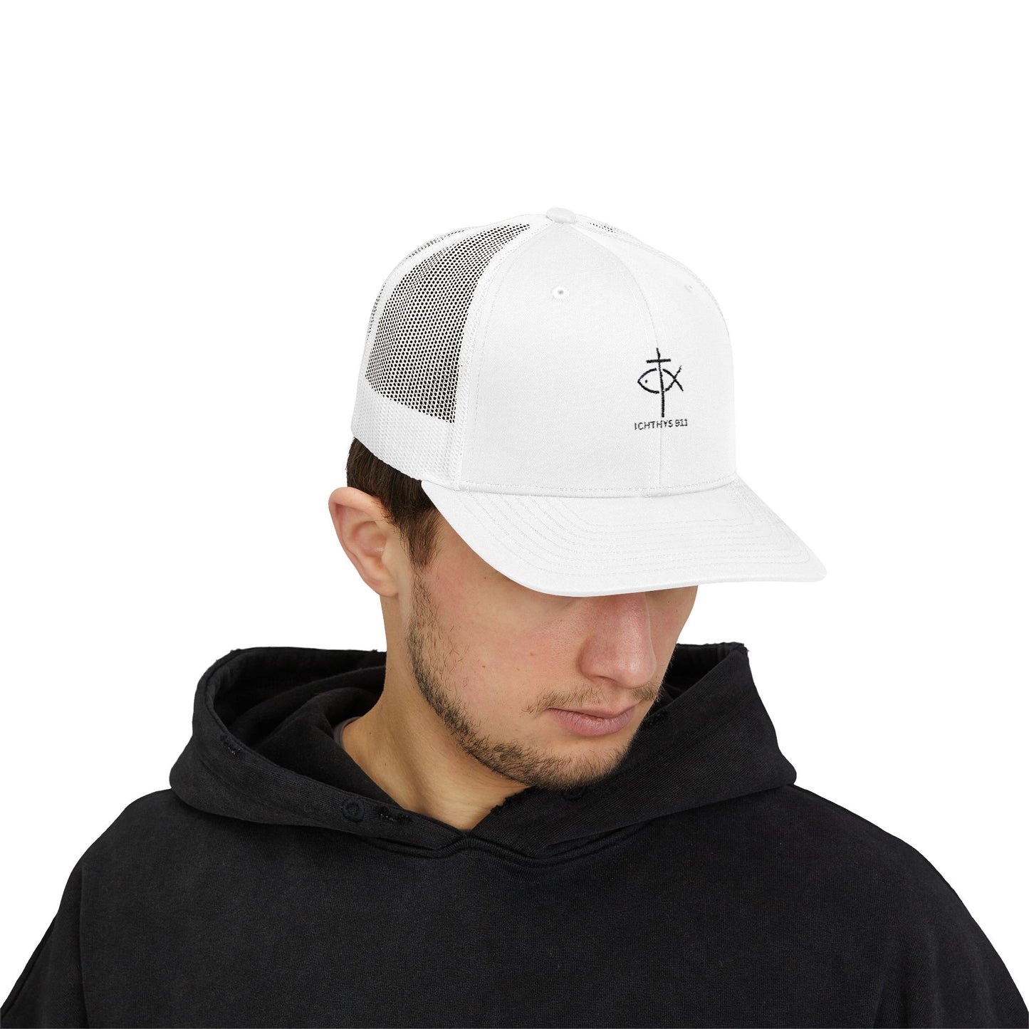 Ichthys 911 Snapback Trucker Cap - Stylish Faith-Inspired Hat