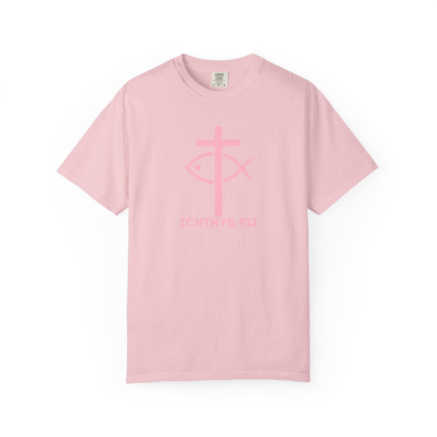 Strength Through Christ Philippians 4:13 - Pink Font - Unisex Garment Dyed T-Shirt - 100% US Cotton -Men T-Shirt - Women T-Shirt - Christian Activewear - Wear Your Faith - T-Shirt