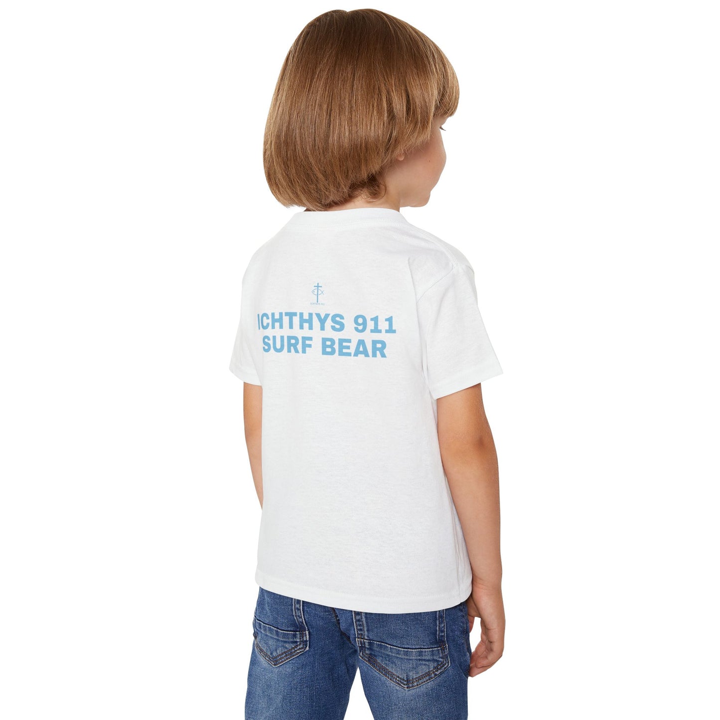 ICHTHYS 911 "Surf Bear" - Toddler T-Shirt - Cool Summer Tee - Match Mom and Dad For Vacation - Family T-Shirt