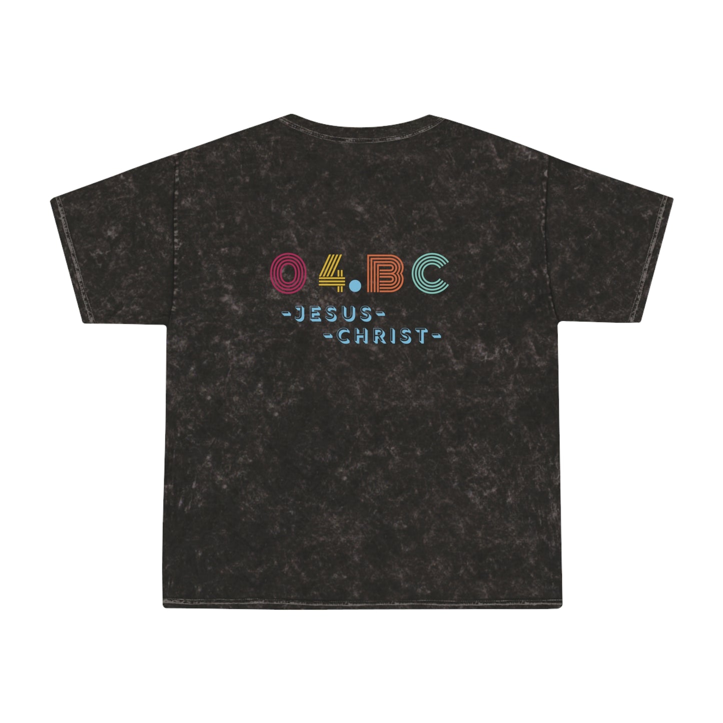 ICHTHYS 911 "Retro JC BD" Unisex Mineral Wash T-Shirt - Faith-Inspired Design with Jesus Christ Print - Wear Your Faith - Men T-Shirt - Women T-Shirt