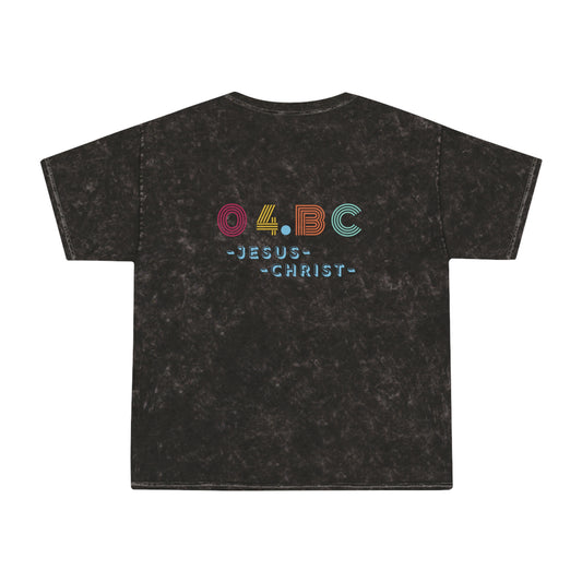 ICHTHYS 911 "Retro JC BD" Unisex Mineral Wash T-Shirt - Faith-Inspired Design with Jesus Christ Print - Wear Your Faith - Men T-Shirt - Women T-Shirt