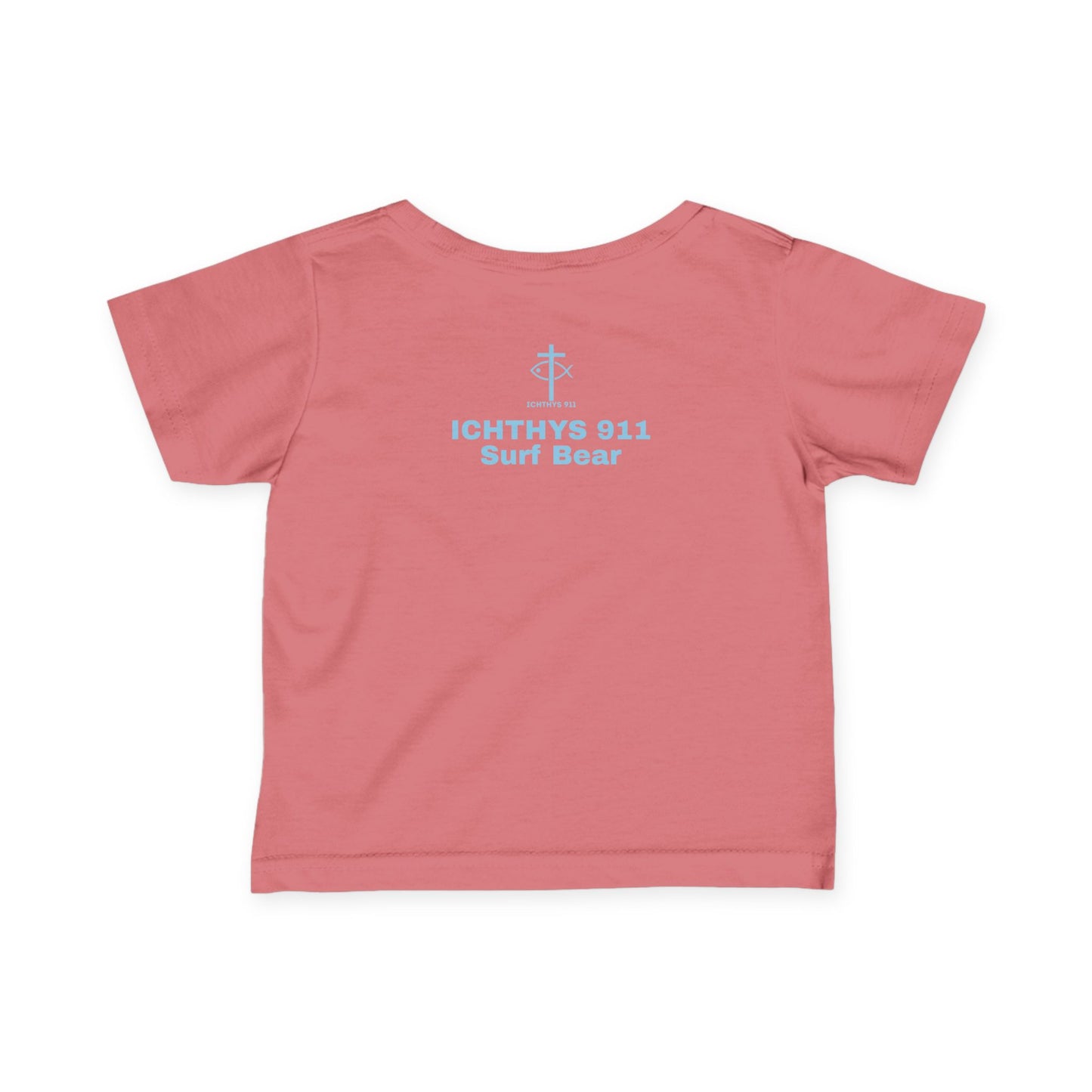 ICHTHYS 911 "Surf Bear" - Cute Surf Bear Infant Tee - Perfect for Beach Days & Summer Fun - Family Matching Shirts - See All Sizes - Adult to Infant-