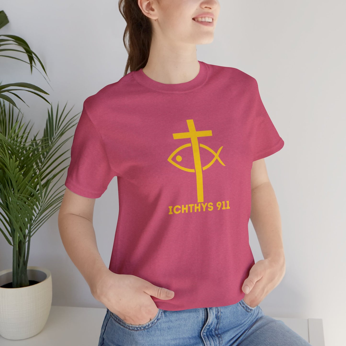 "Roll With God" - Unisex T- Shirt - Lightweight 100% Cotton - Summer T - Arm Form Fitting - Men T- Shirt - Women T-Shirt - Christian T-Shirt - Love Like Jesus - ICHTHYS 911 Design