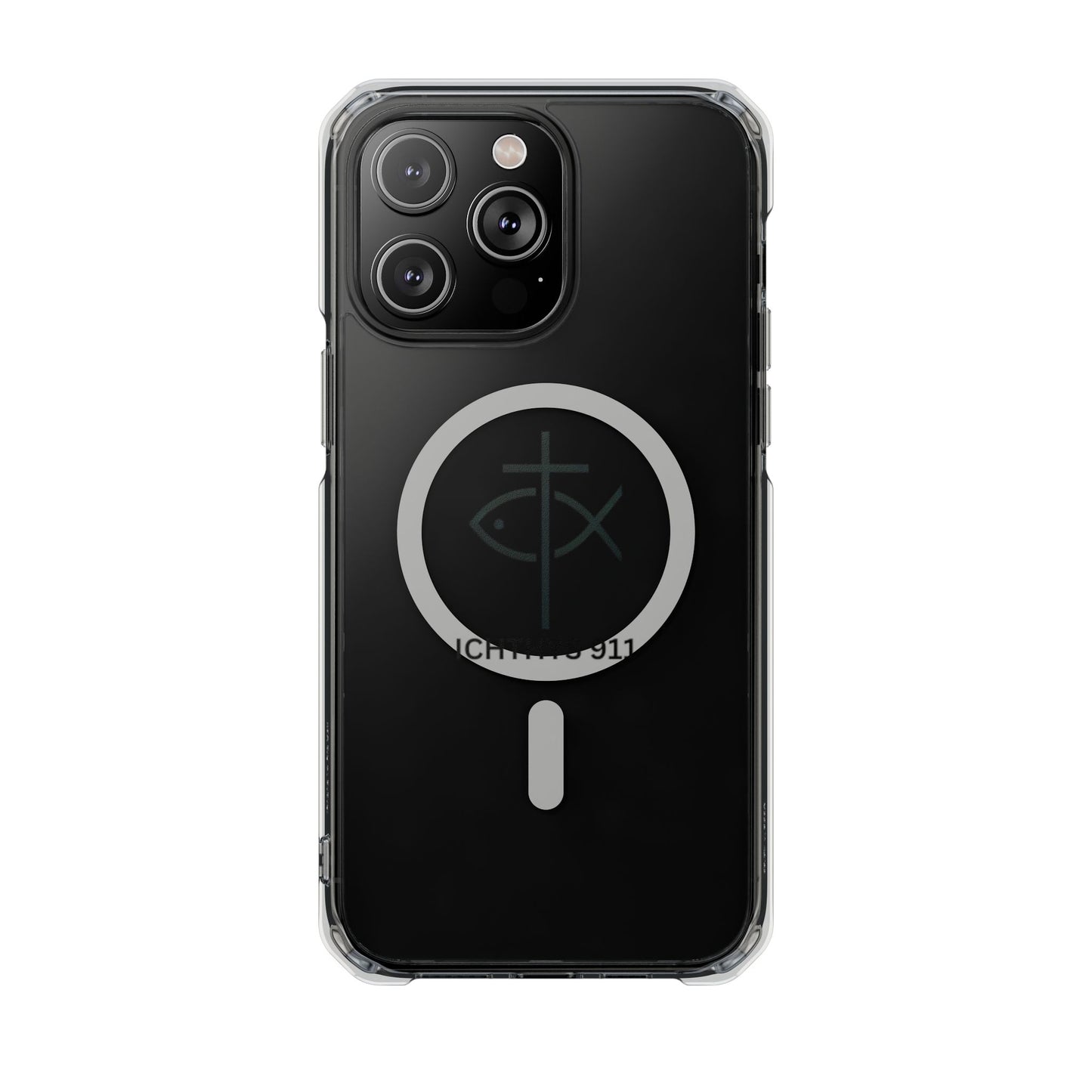 Magnetic Clear Case with Faith Symbol - Durable iPhone Protection