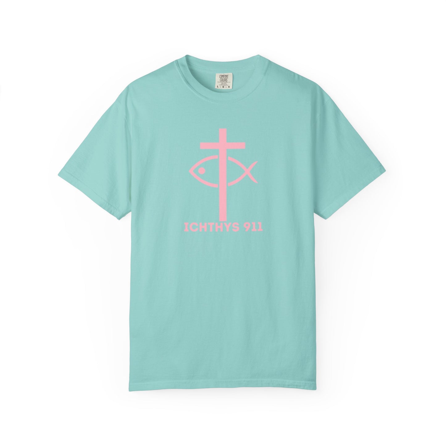 Strength Through Christ Philippians 4:13 - Pink Font - Unisex Garment Dyed T-Shirt - 100% US Cotton -Men T-Shirt - Women T-Shirt - Christian Activewear - Wear Your Faith - T-Shirt