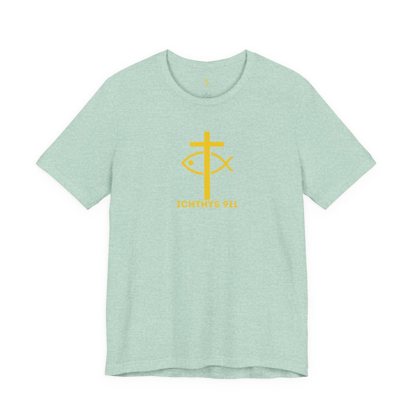 "Roll With God Ride With Jesus" - Gold Font - Unisex T- Shirt - Lightweight 100% Cotton - Summer T - Arm Form Fitting - Men T- Shirt - Women T-Shirt - Christian T-Shirt - ICHTHYS 911