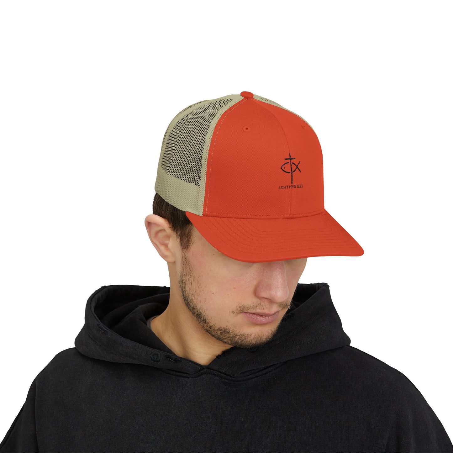 Ichthys 911 Snapback Trucker Cap - Stylish Faith-Inspired Hat